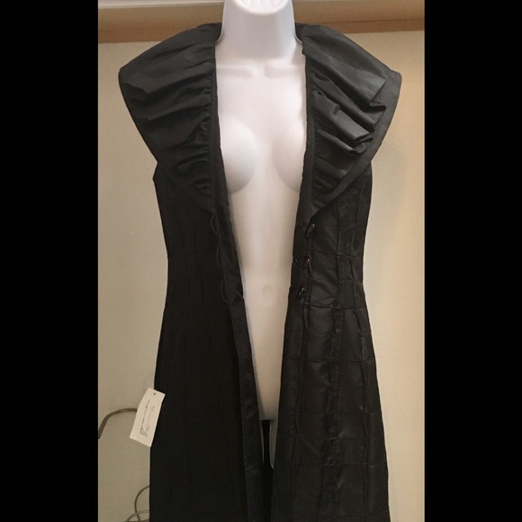 NWT Ready to Wear Silk Taffeta Long Buttoned Vest - Picture 2 of 8